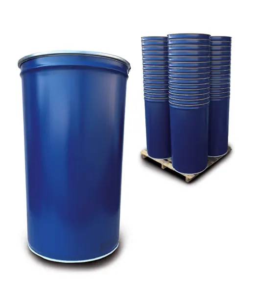 Single conical steel drum with tapered body